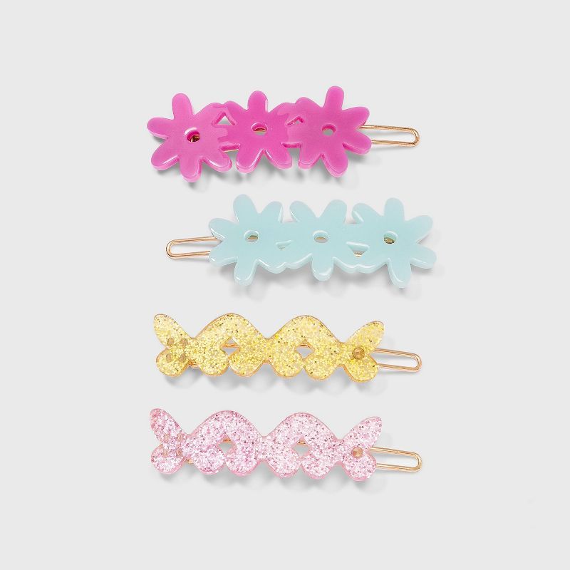 Girls' 4pk Flower and Butterfly Hair Clips - Cat & Jack™ | Target