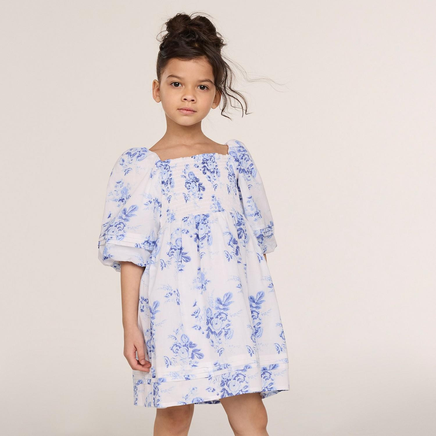 The Natalie Floral Smocked Bubble Sleeve Dress | Janie and Jack