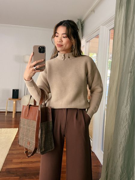Able beige pullover sweater with Abercrombie brown wide leg trousers 

Top: XXS/XS
Pants: 00/0
Shoes: 6

#trousers
#browntrousers
#fallfashion
#fallstyle
#falloutfits
#able  
#booties 
#datenight
#sweater 
#abercrombie 
#workwear
#businesscasual 

#LTKSeasonal #LTKworkwear #LTKstyletip