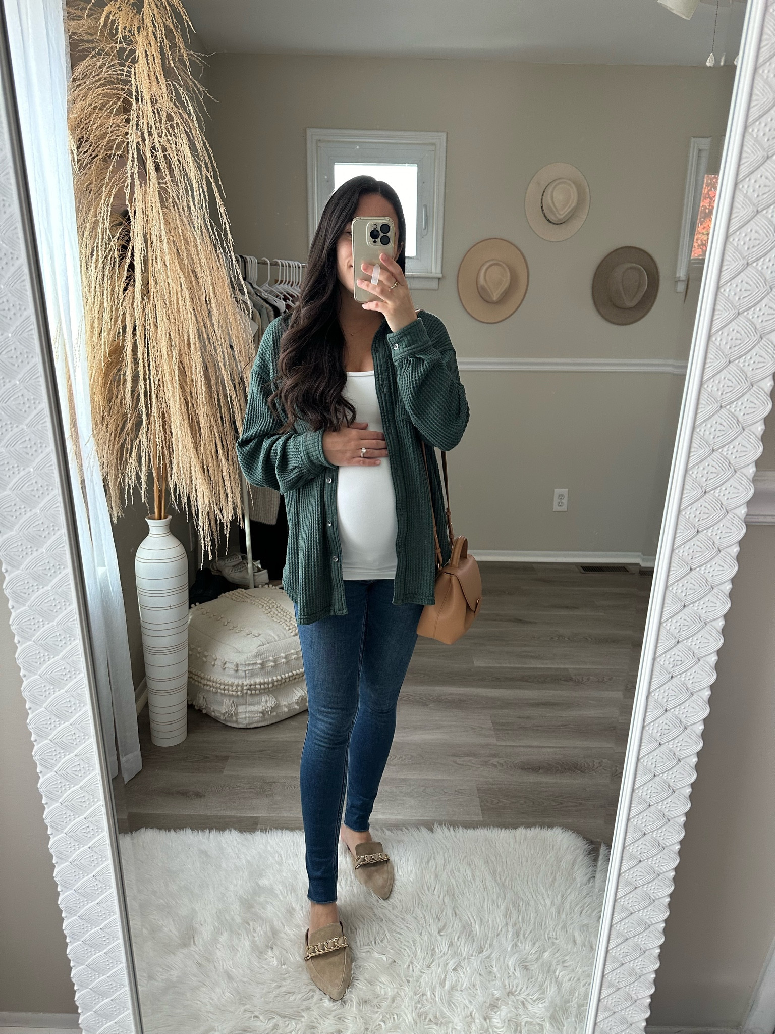 I have been living in these Aerie waffle knit button ups this pregnancy. They are the perfect layering piece and come in the best colors! Perfect oversized fit. 

#LTKBump #LTKStyleTip #LTKSeasonal