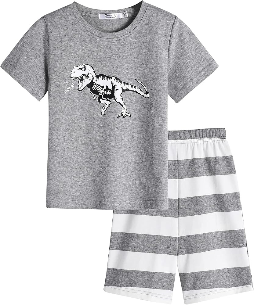 Greatchy Kids Boys Clothes Cotton Short Sleeve Tee and Short Pants Summer Clothing Outfits Shorts... | Amazon (US)