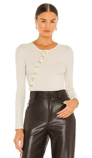 Evelyn Bodysuit in Cement | Revolve Clothing (Global)