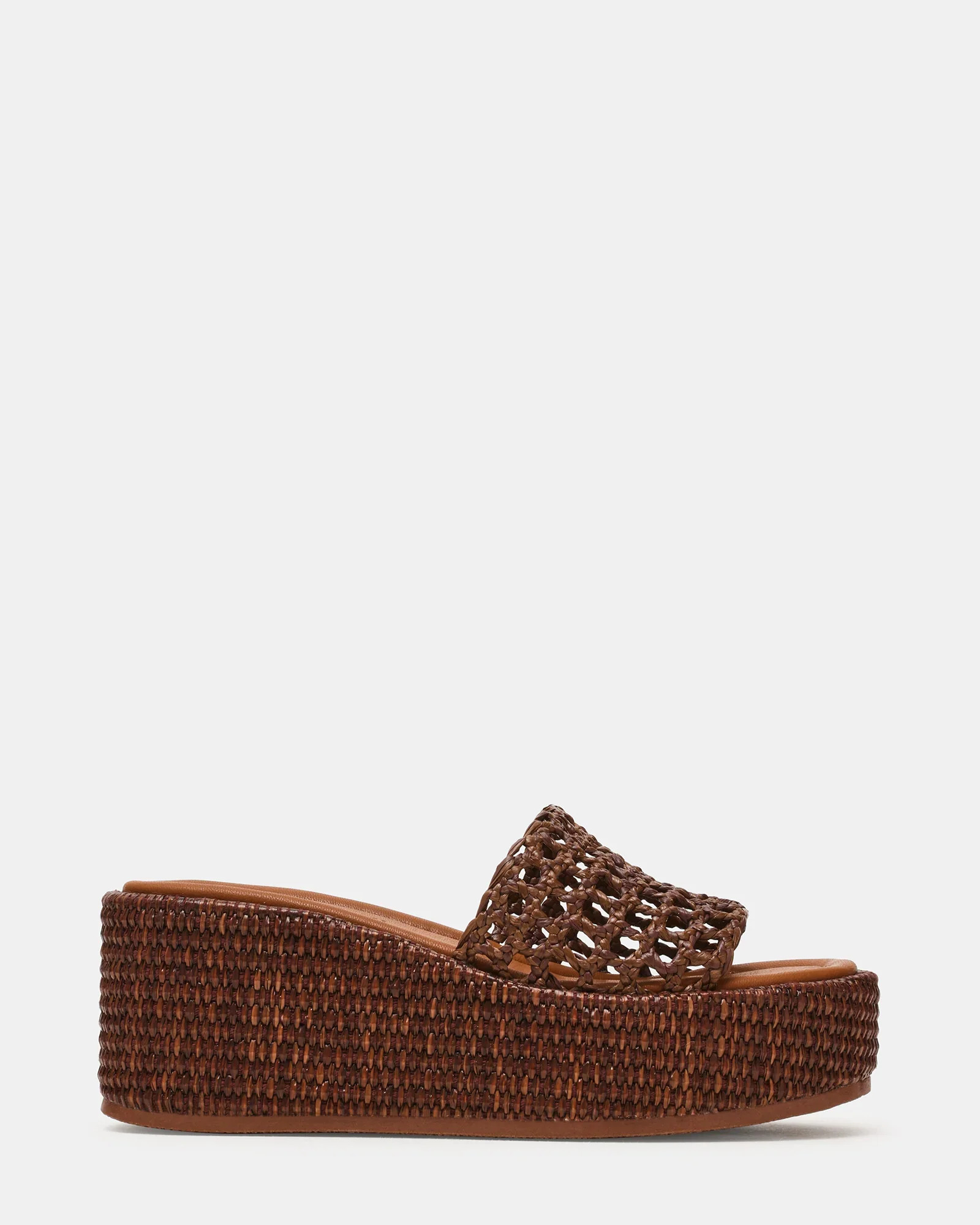 BRANDY Brown Woven Mule Platform Sandals | Women's Designer Shoes | Steve Madden (Canada)