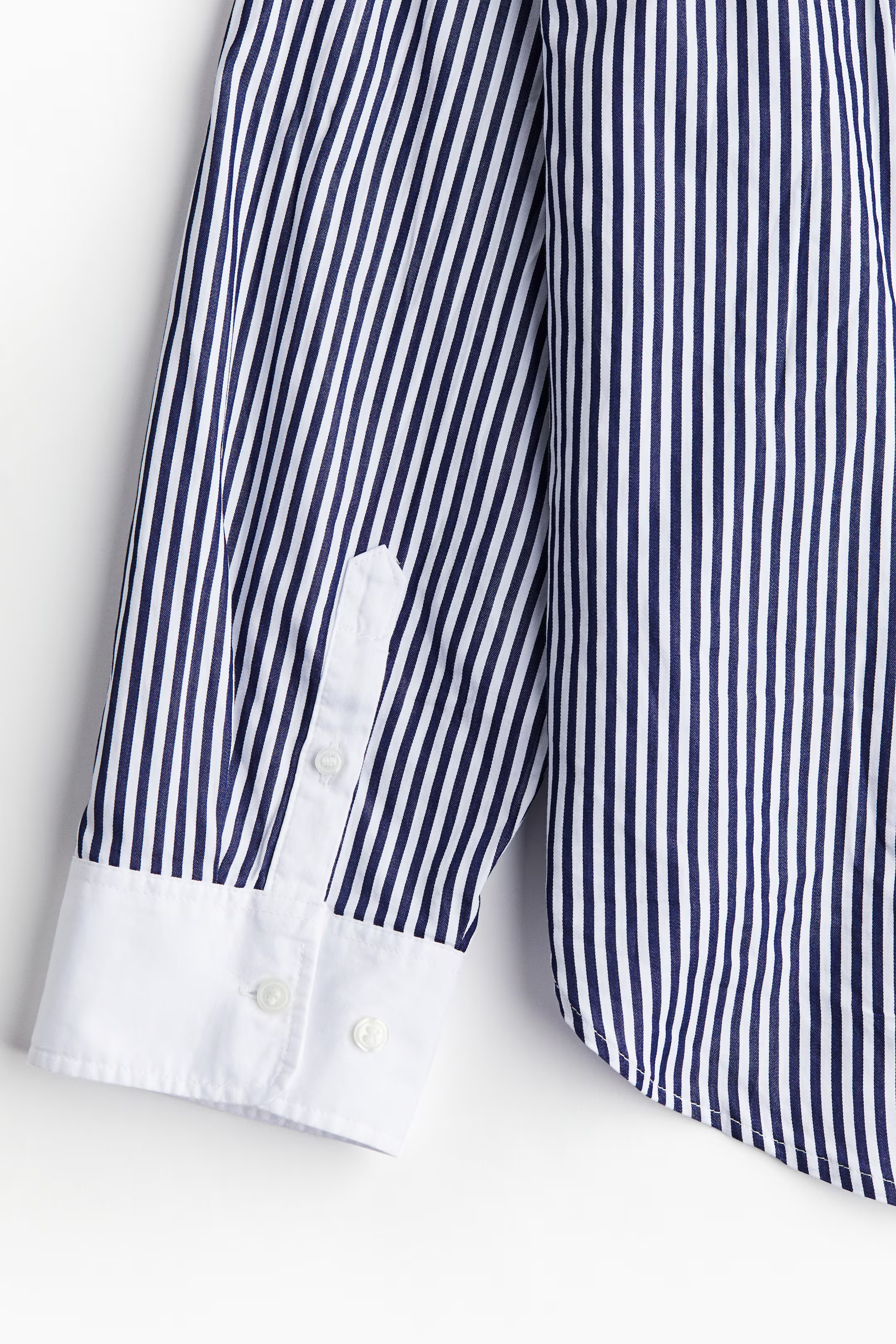 Oversized shirt - Long sleeve - Long - Navy blue/White striped - Ladies | H&M GB | H&M (UK, MY, IN, SG, PH, TW, HK)