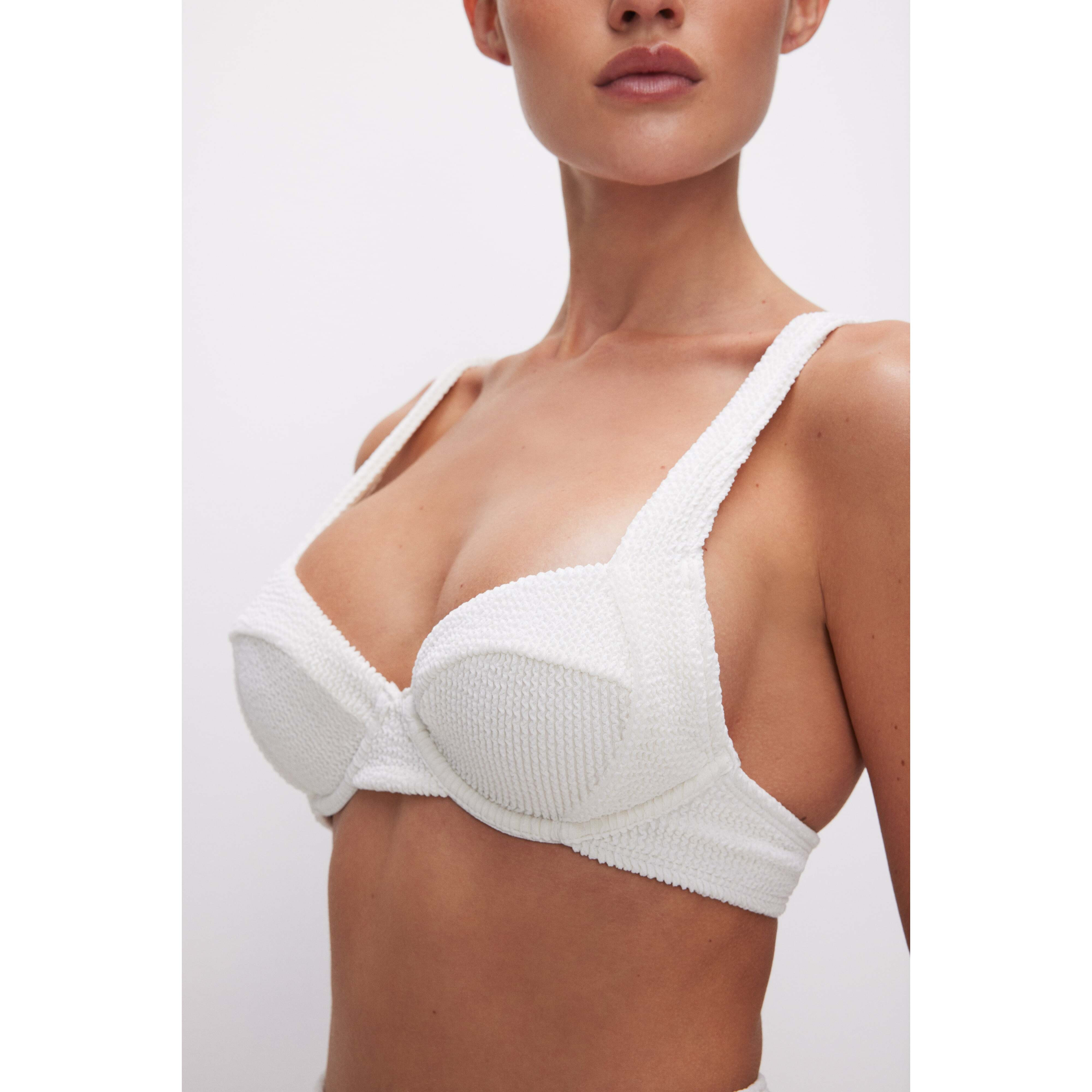 Women's Always Fits Demi Bikini Top | Cloud White, Size Large | Good American by KhloÃ© Kardashian | Good American