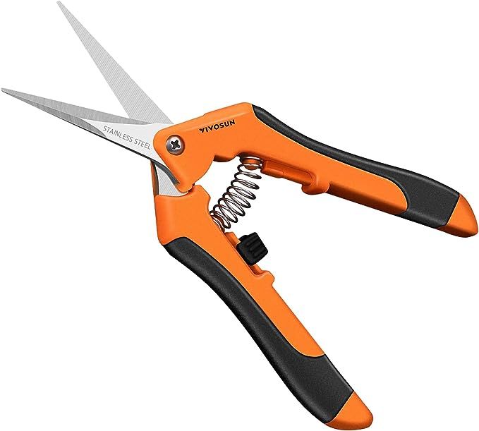VIVOSUN 6.5 Inch Gardening Scissors Hand Pruner Pruning Shear with Straight Stainless Steel Blade... | Amazon (US)
