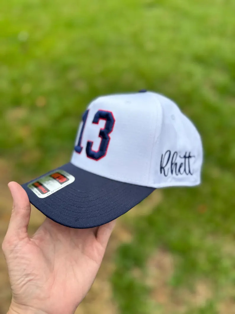 Custom Sports Hat – Embroidered Player Number & Name Trucker Cap | Etsy (US)