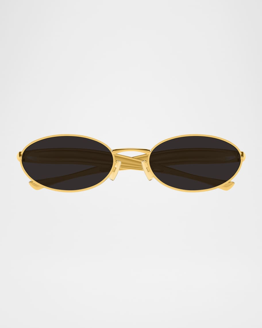 Bottega Veneta Sardine Logo Engraved Metal Sunglasses | Neiman Marcus