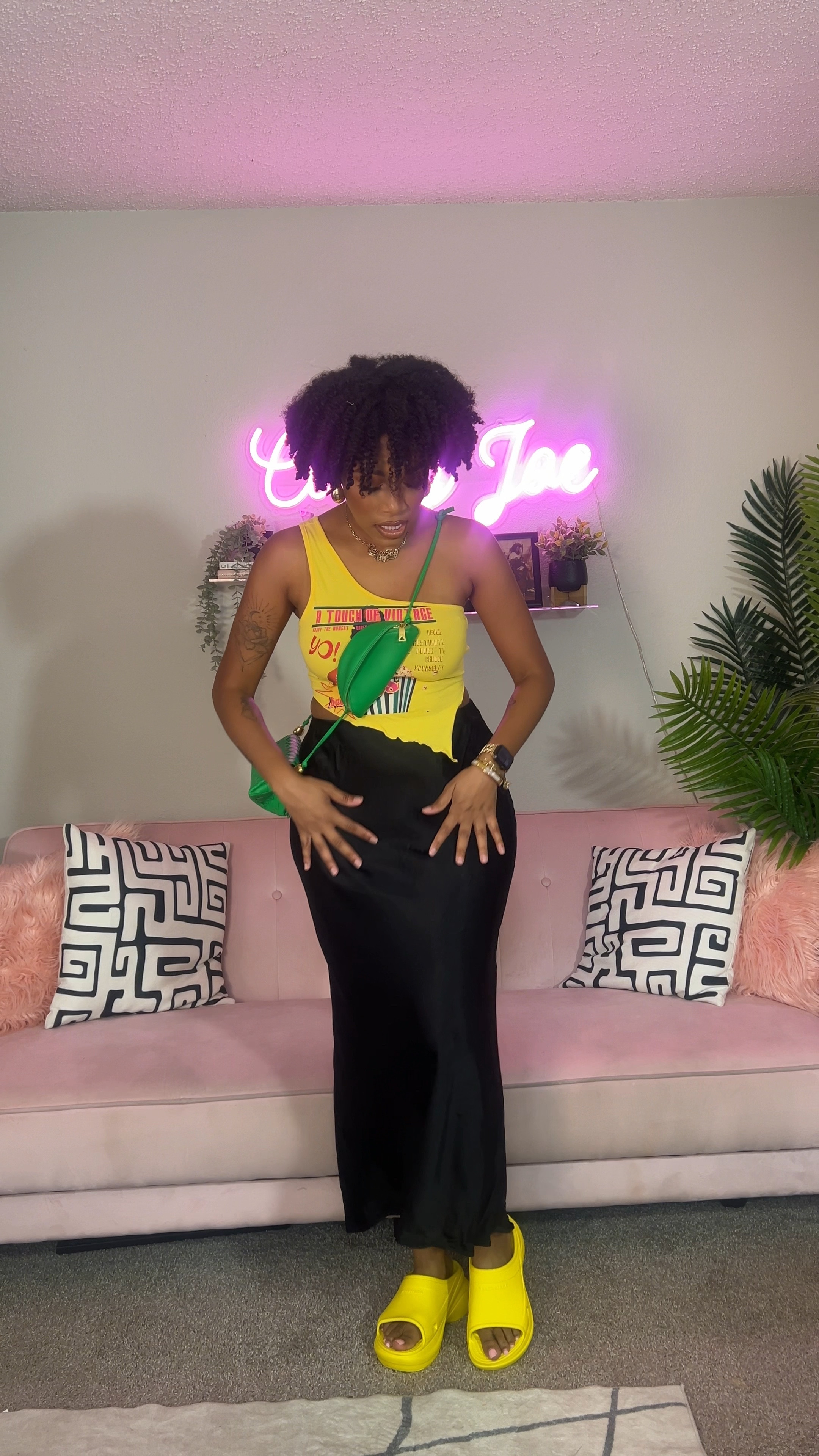 For a movie date night, I decided to dress comfortably but still a little cute.
These balenciaga x crocs in yellow are such a comfy shoe and perfect for walking around. A black satin skirt is ideal for anyone’s wardrobe. It’s multifunctional and can be worn countless of ways. 
I love mixing luxury and affordable clothing! 

#LTKMidsize #LTKItBag