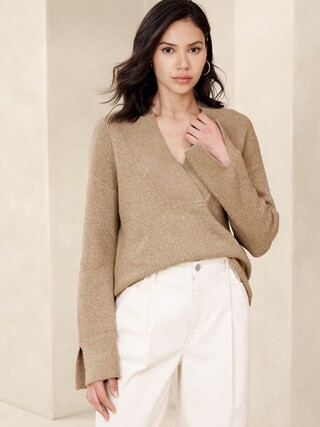 Wide Neck-Trim Pullover Sweater | Banana Republic Factory