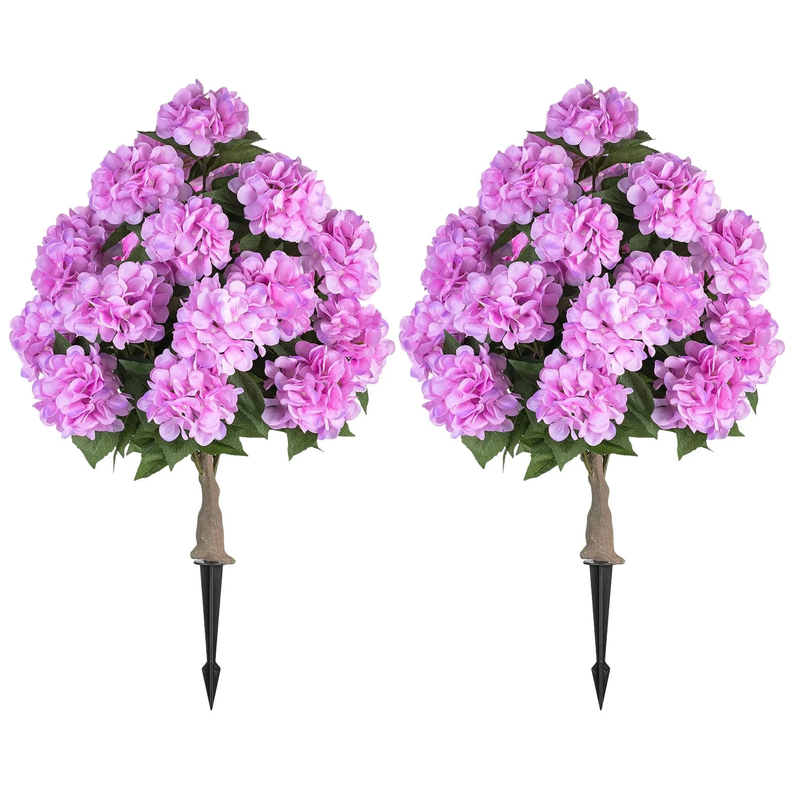 Nuptio Artificial Hydrangea Flowers Trees with Spikes, 2 Pack Fake Shrubs for Outdoors Wedding Ga... | Walmart (US)