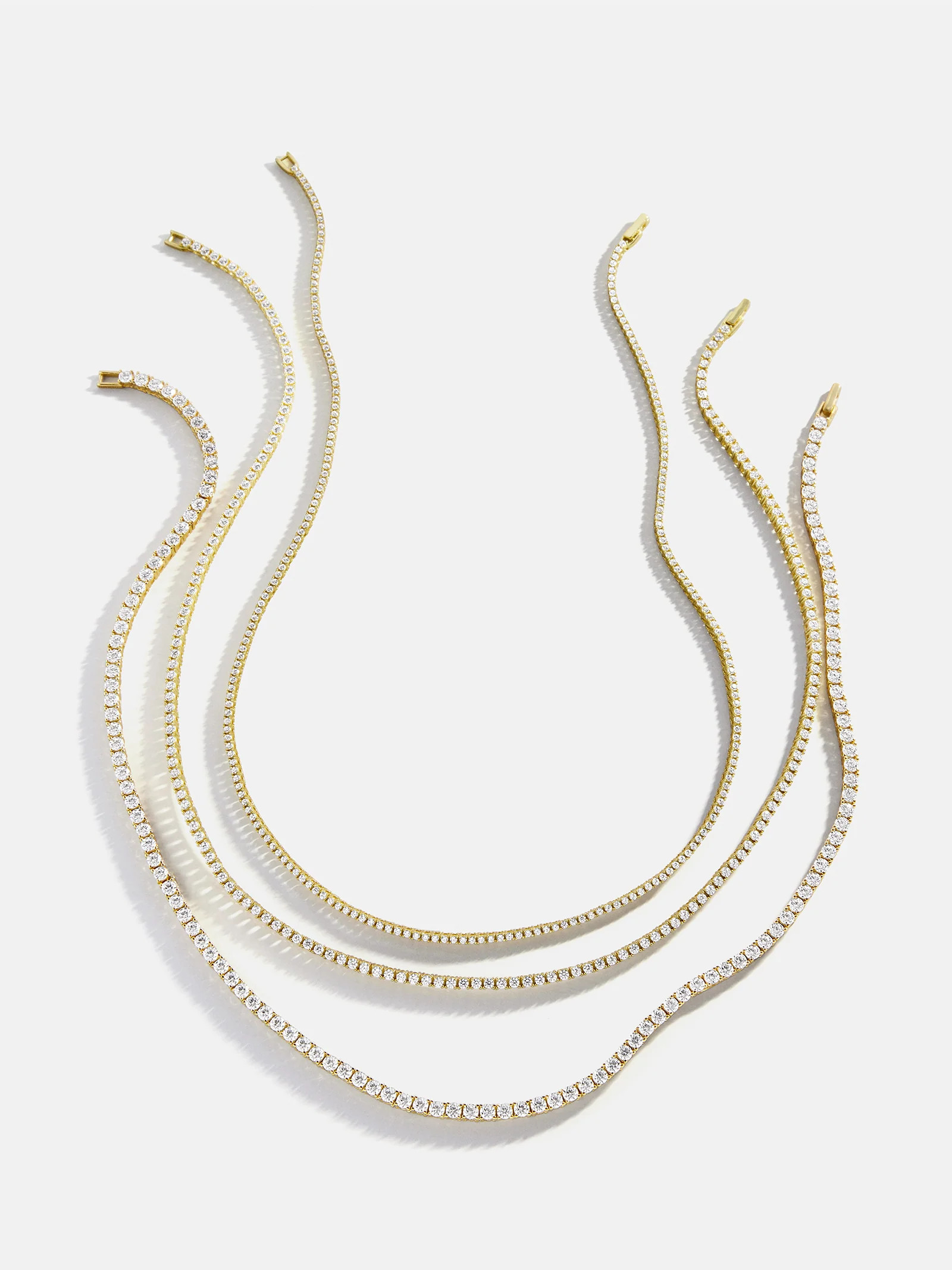 Billie Gold Tennis Necklace - Gold Plated Brass | BaubleBar