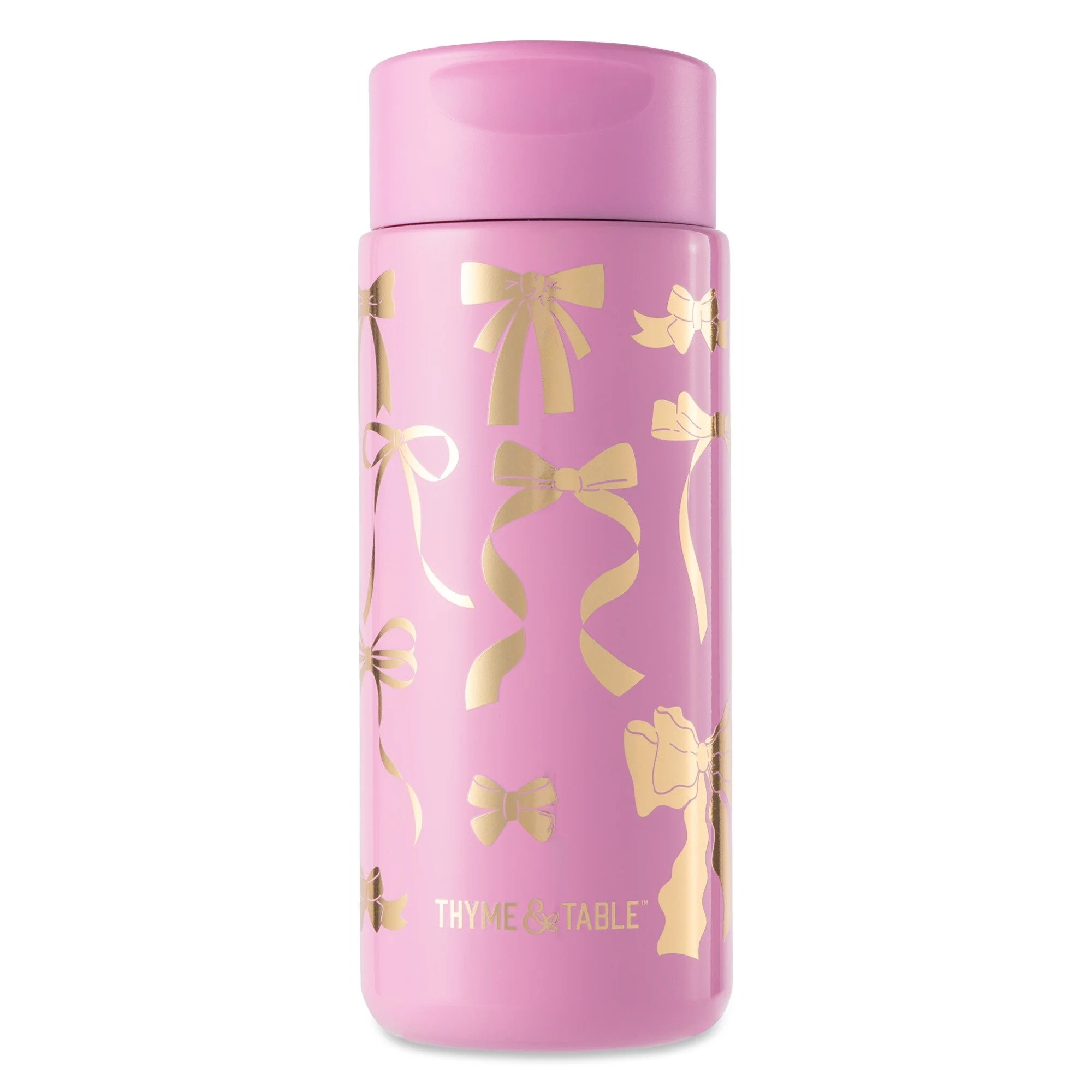 Thyme & Table Double Wall Insulated Stainless Steel Coffee Tumbler, 22oz Travel Mug, Pink & Gold ... | Walmart (US)