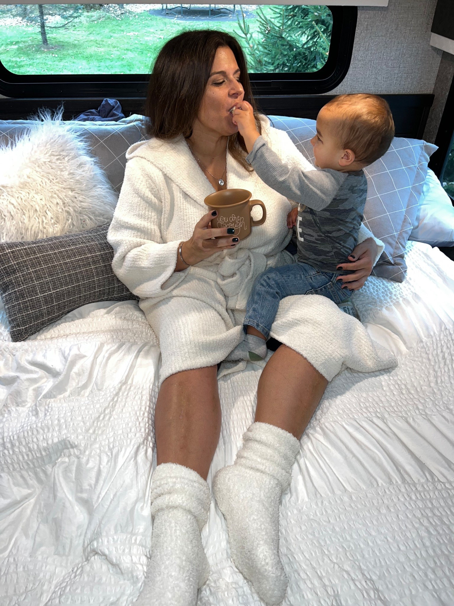 Throwback to a couple years ago when Sammy was just a little guy 🥹🤍
I was wearing my Barefoot Dreams CozyChic Set of 4 Sock Gift Set here — and yes, I still live in these.

They’re on QVC for $54.98 (reg $88) and with code GIFT20 it breaks down to about $10.99 per pair (normally $22 each).
Shipping adds $3.50, and they’ll still arrive in time for Christmas 🎄

One of those gifts you can’t go wrong with — or keep for yourself, obviously.

#loveqvc #barefootdreams

#LTKGiftGuide #LTKHoliday #LTKselfcare