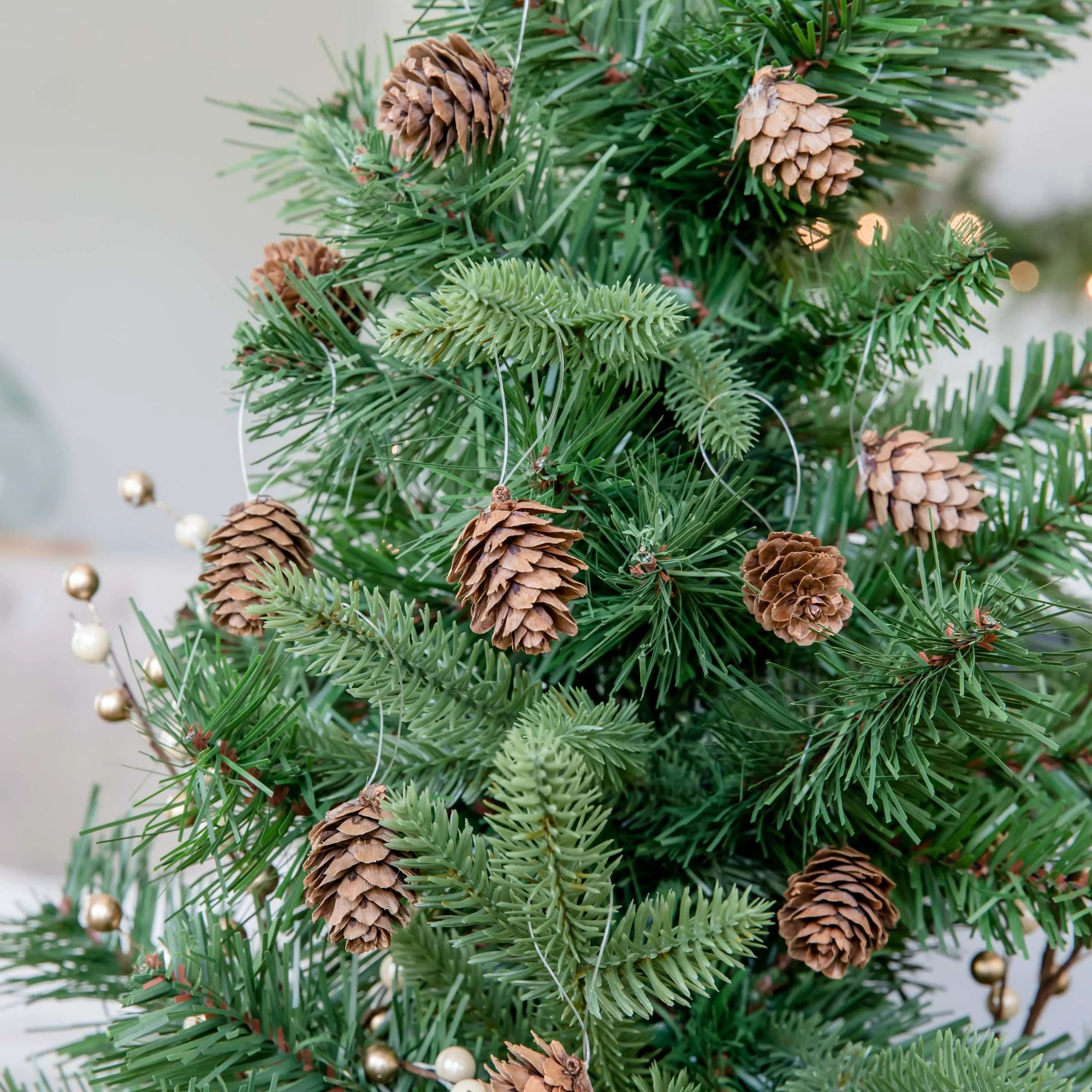 Holiday Time Natural Pine Cone Tub Christmas Decoration, Set of 24 | Walmart (US)