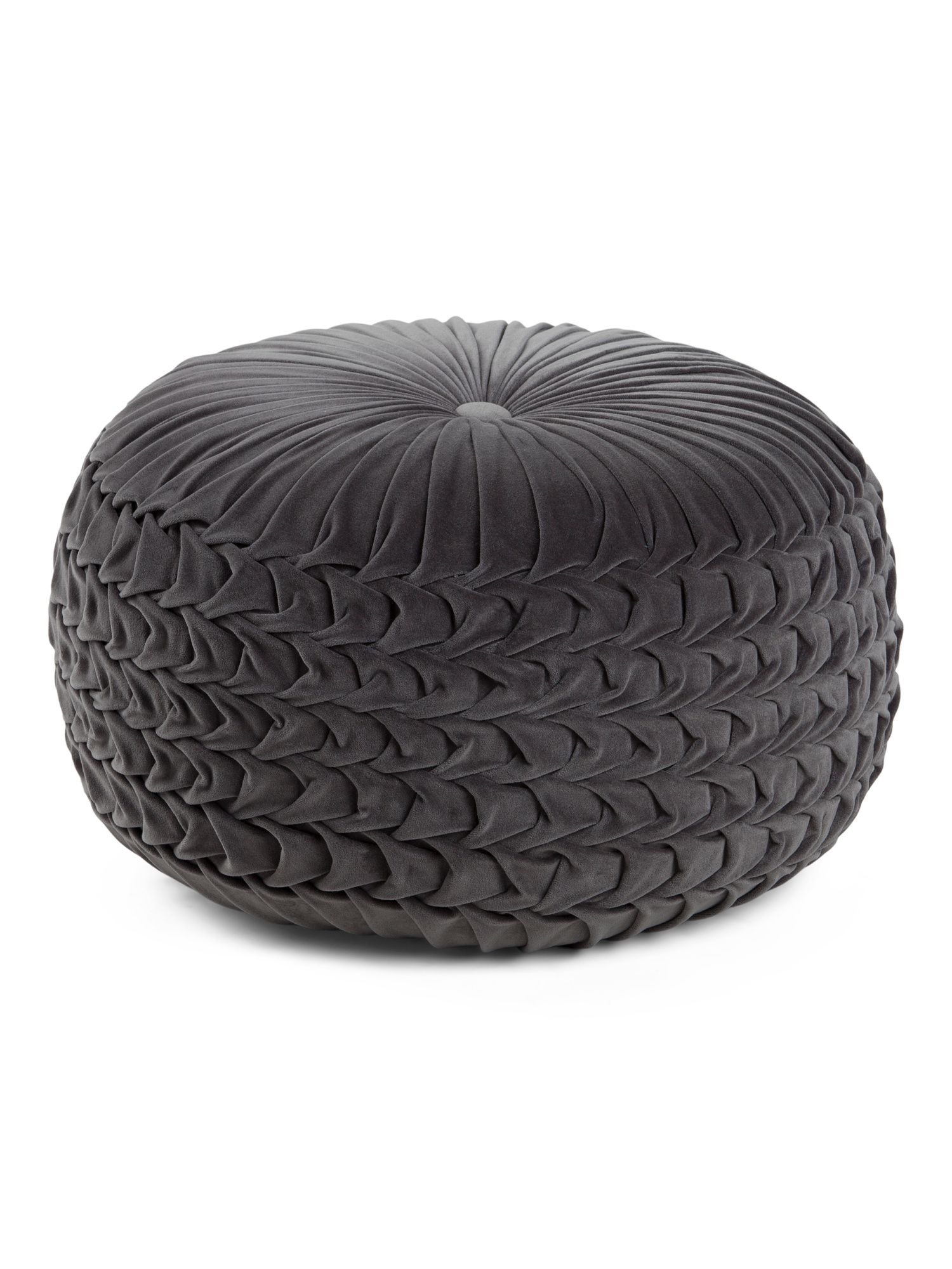 24x16 Velvet Smocked Pouf | TJ Maxx