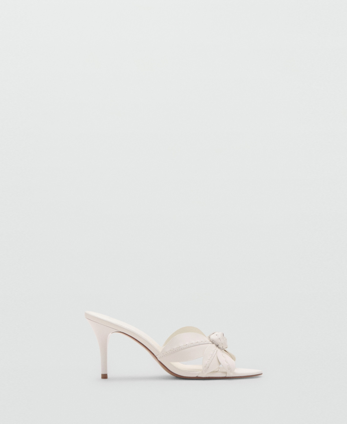 Mango Women's Flower Heel Leather Sandals - Ecru | Macy's