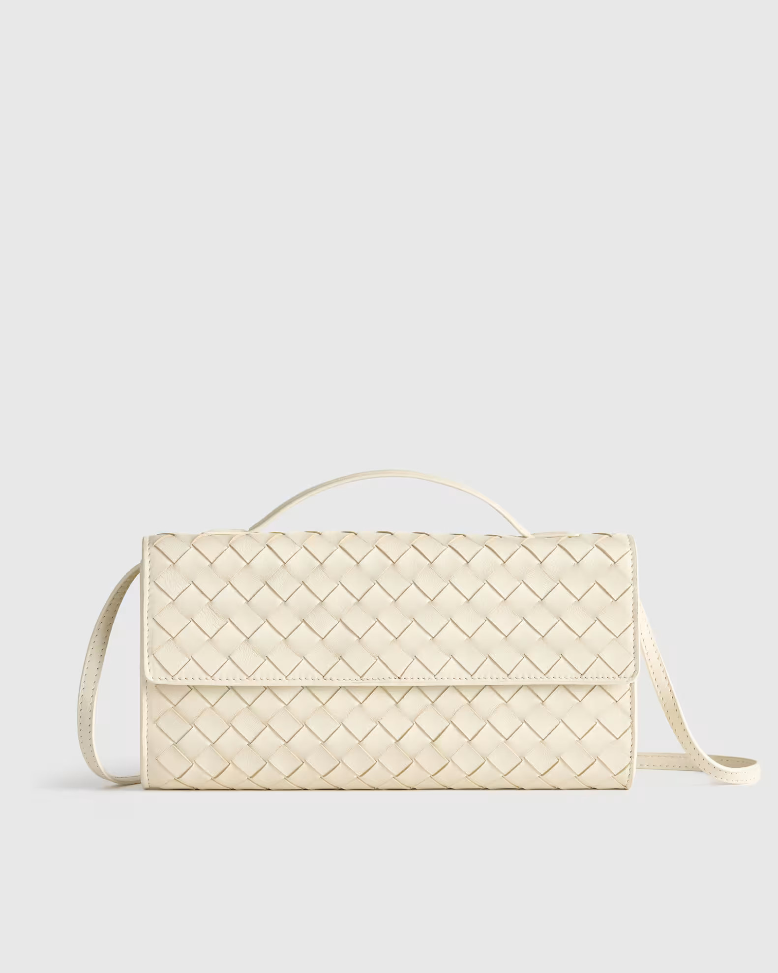 Italian Leather Handwoven Top Handle Clutch | Quince