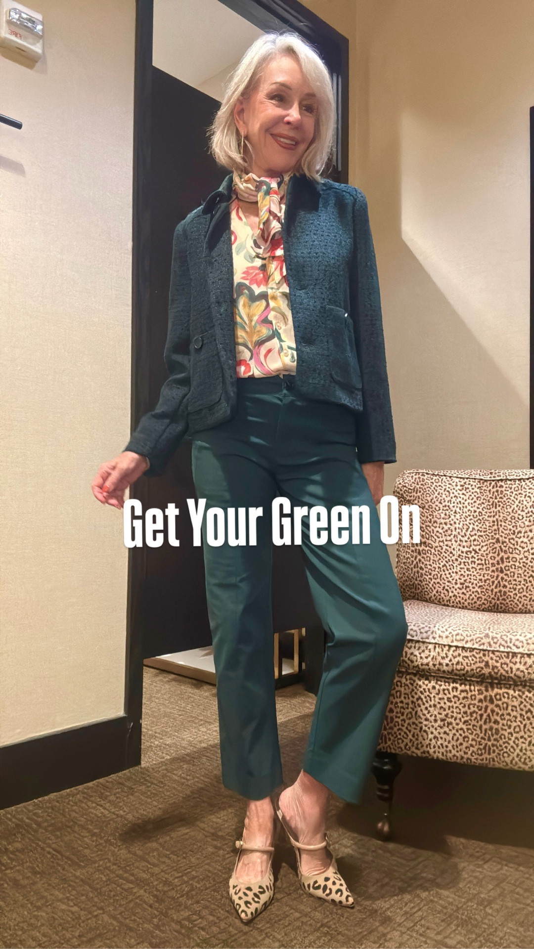 Green is trending. Check out some great green items. Green jacket, green no iron shirt, floral jacquard tie front blouse. Green Girlfriend denim jeans, floral long sleeve sweater, green and gold earrings 

#LTKSaleAlert #LTKOver40 #LTKFindsUnder100