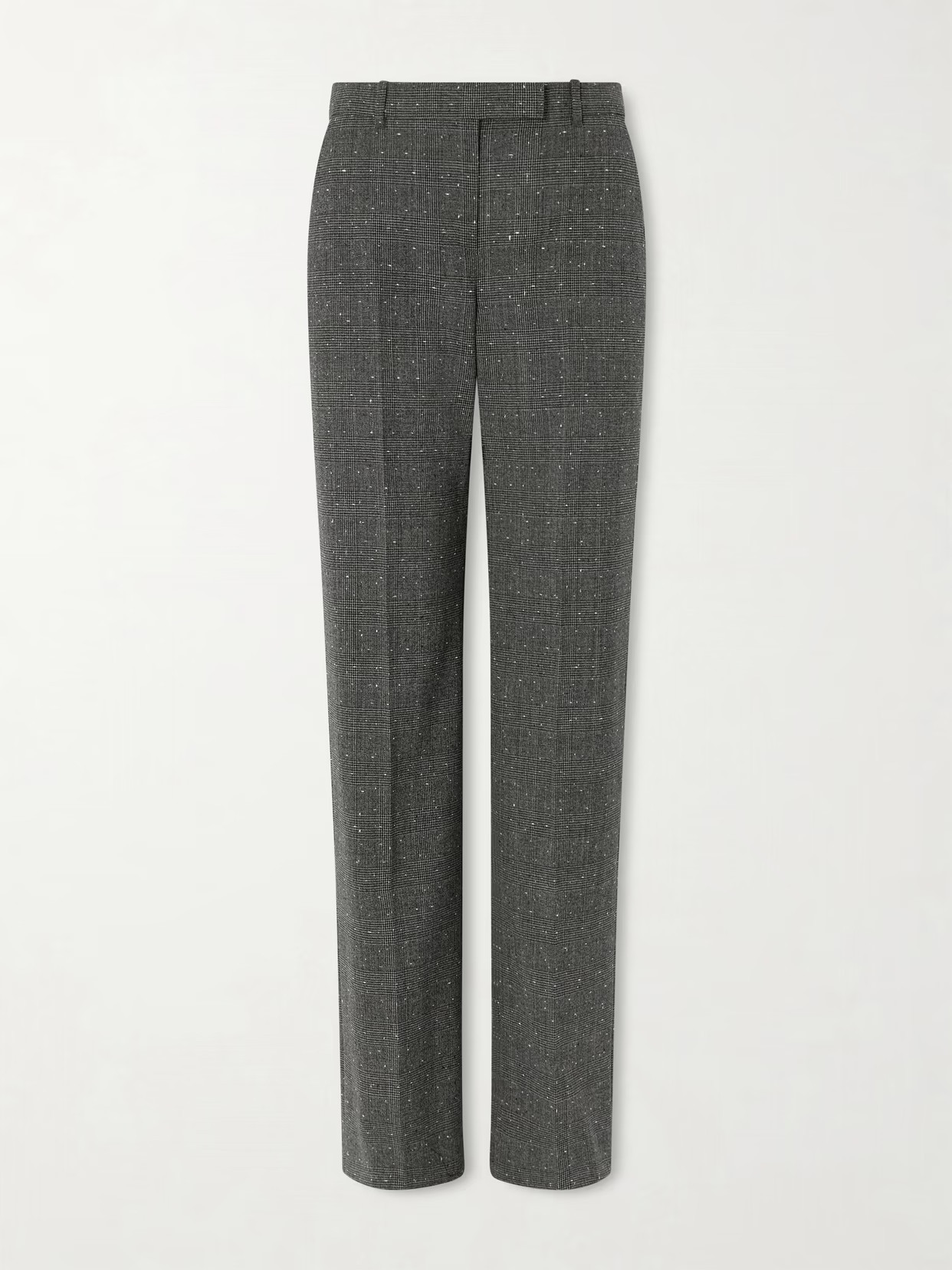 MCQUEEN - Prince Of Wales Wool Straight-leg Pants - Gray | NET-A-PORTER (US)