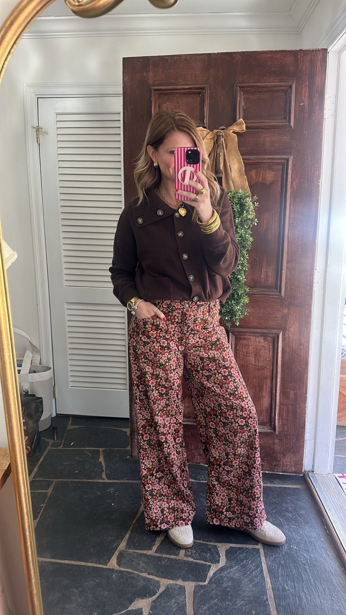 The cutest and most comfortable light cord pants from Target! In a M. 
Also available in cream floral. 