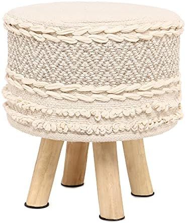 REDEARTH Foot Stool -Handmade Wooden 4 Legs Tufted Seat Footrest for Living Room, Bedroom, Nurser... | Amazon (US)