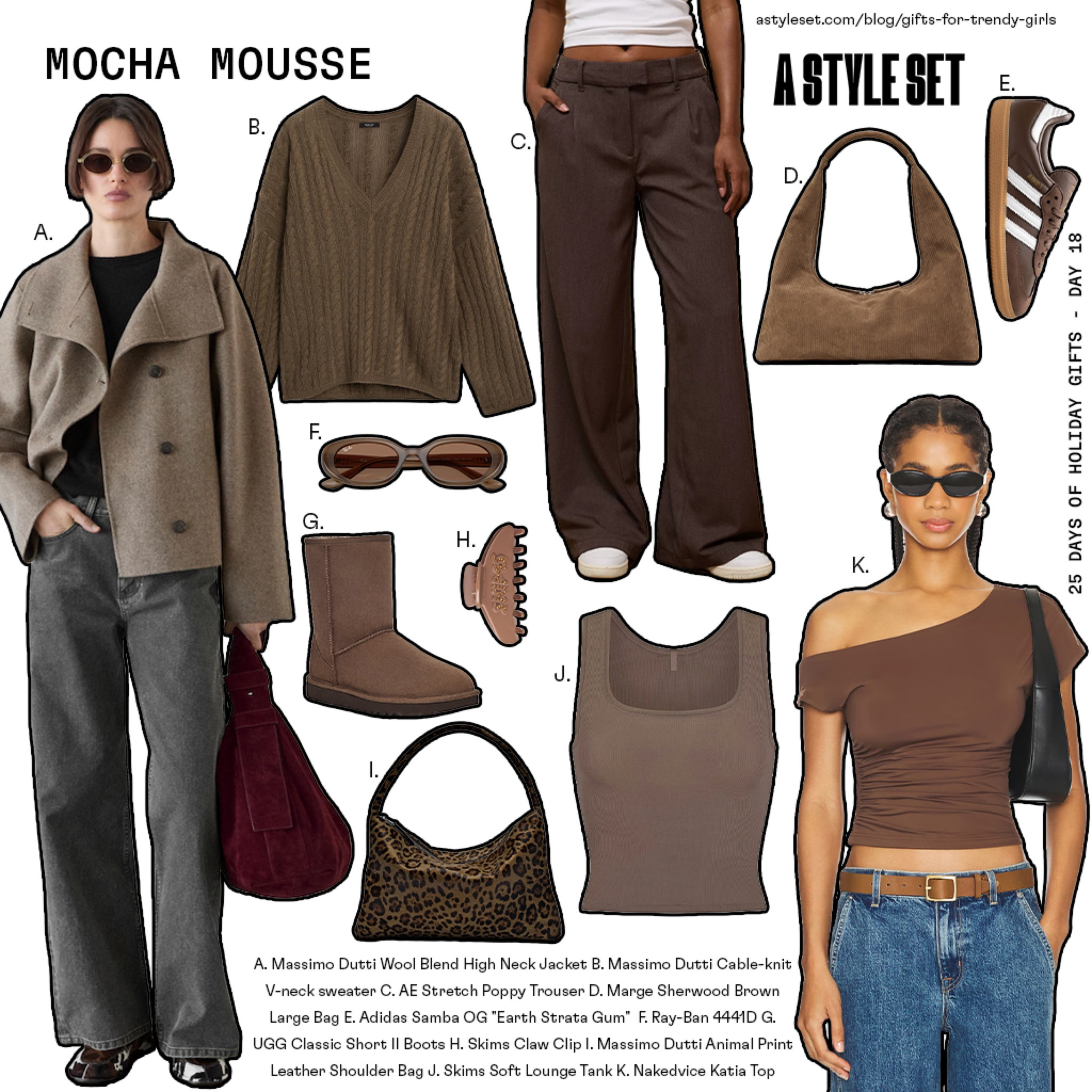 25 DAYS OF HOLIDAY GIFTS 🤎 day 18 - mocha mousse clothing & accessories !!  More gift ideas & all links to shop on astyleset.com/blog/gifts-for-trendy-girls

#LTKHoliday #LTKGiftGuide #LTKStyleTip