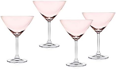 Godinger Meridian Martini Beverage Glass Goblet – Blush Pink -Set of 4 | Amazon (US)