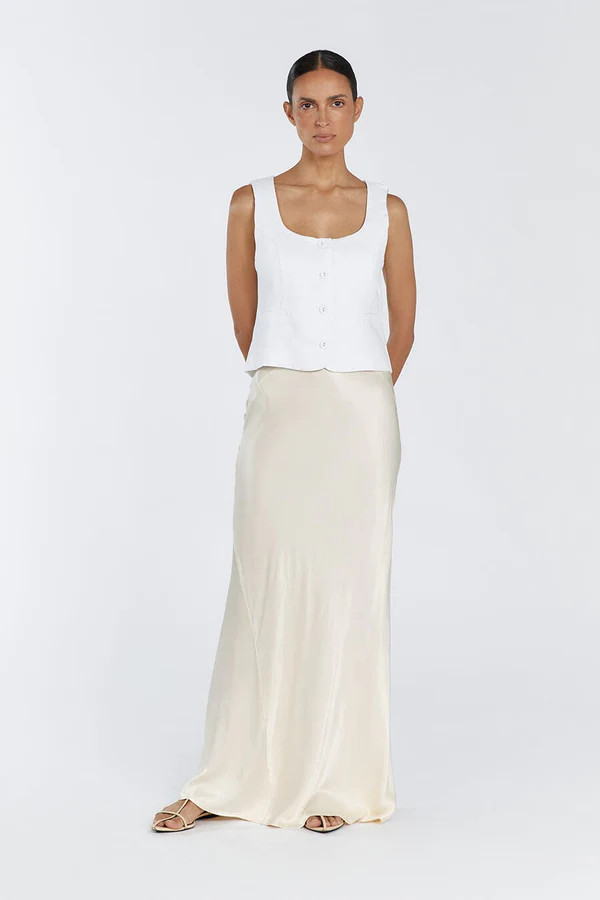 CHARLI CREAM SATIN MAXI SKIRT | DISSH