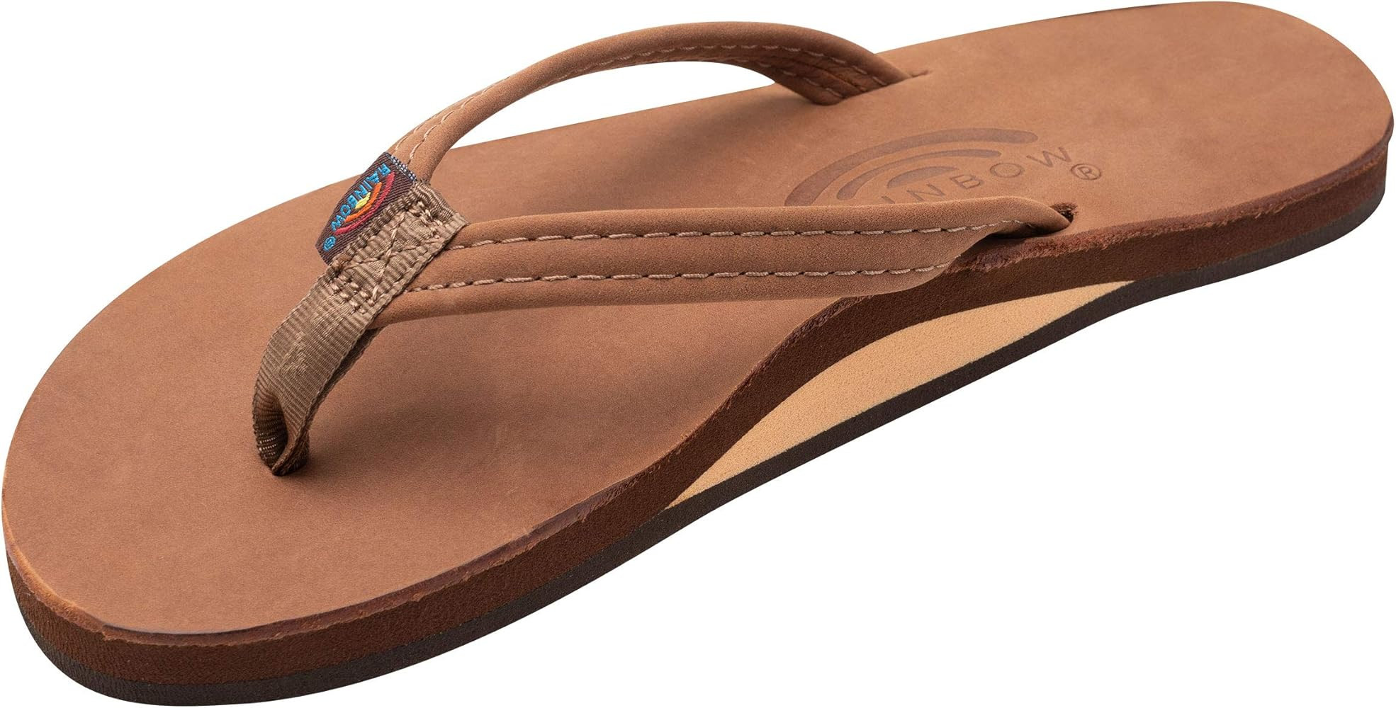 Rainbow Sandals Women's Single Layer Leather Sandal Narrow Strap | Amazon (US)