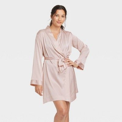 Women's Satin Short Robe - Stars Above™ | Target