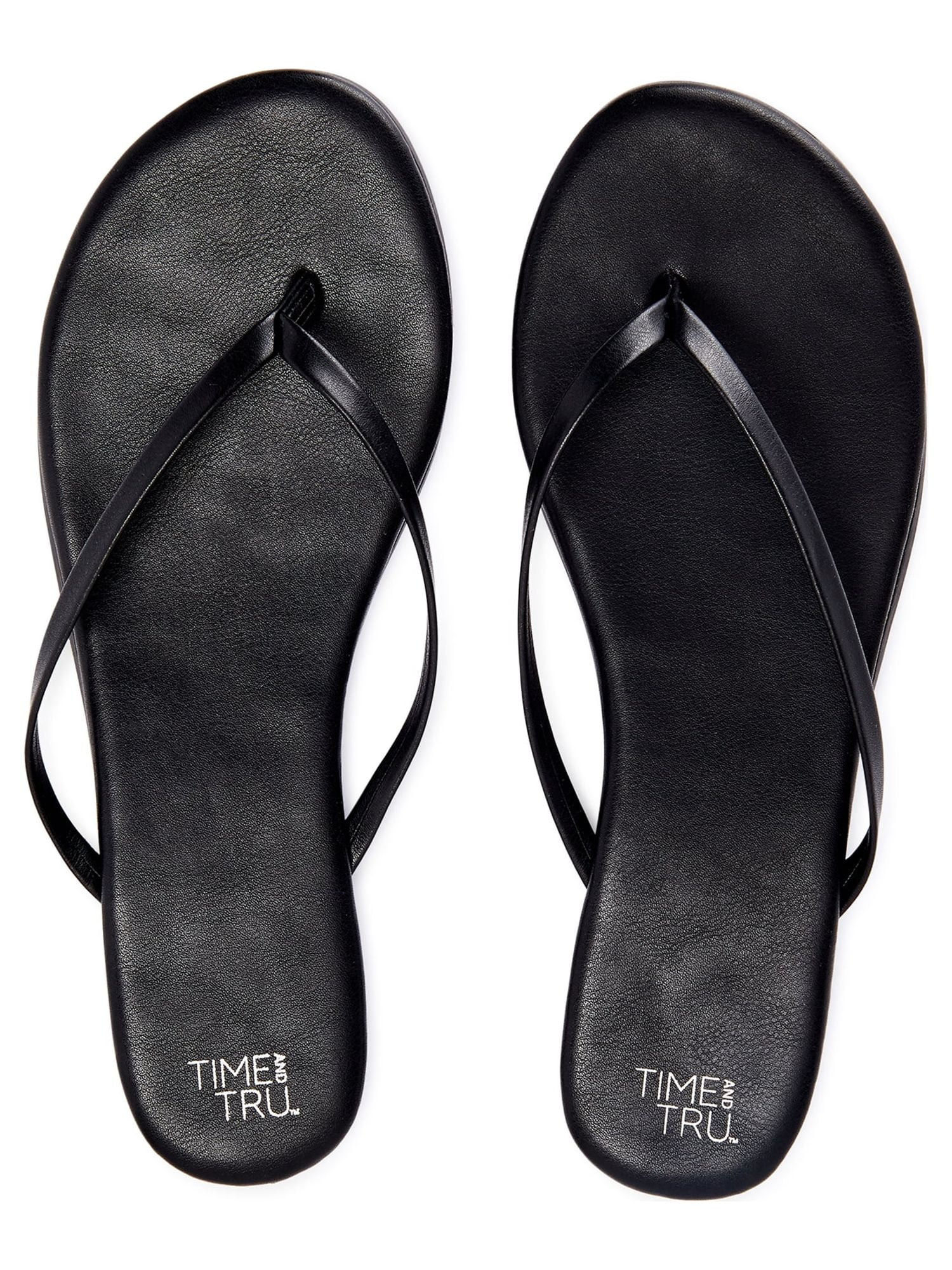 Time and Tru Women's Barely There Thong Sandals, Wide Width Available | Walmart (US)