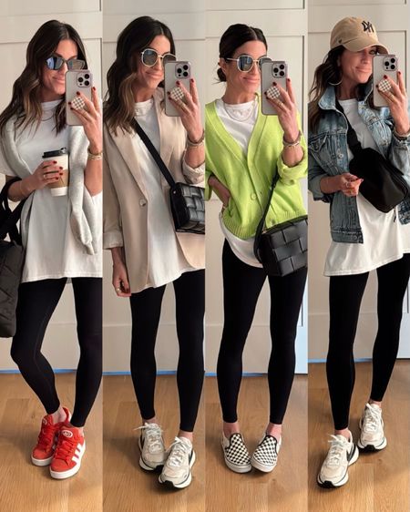 Easy ways to style a tee + leggings! 

#LTKfindsunder50 #LTKfindsunder100 #LTKstyletip