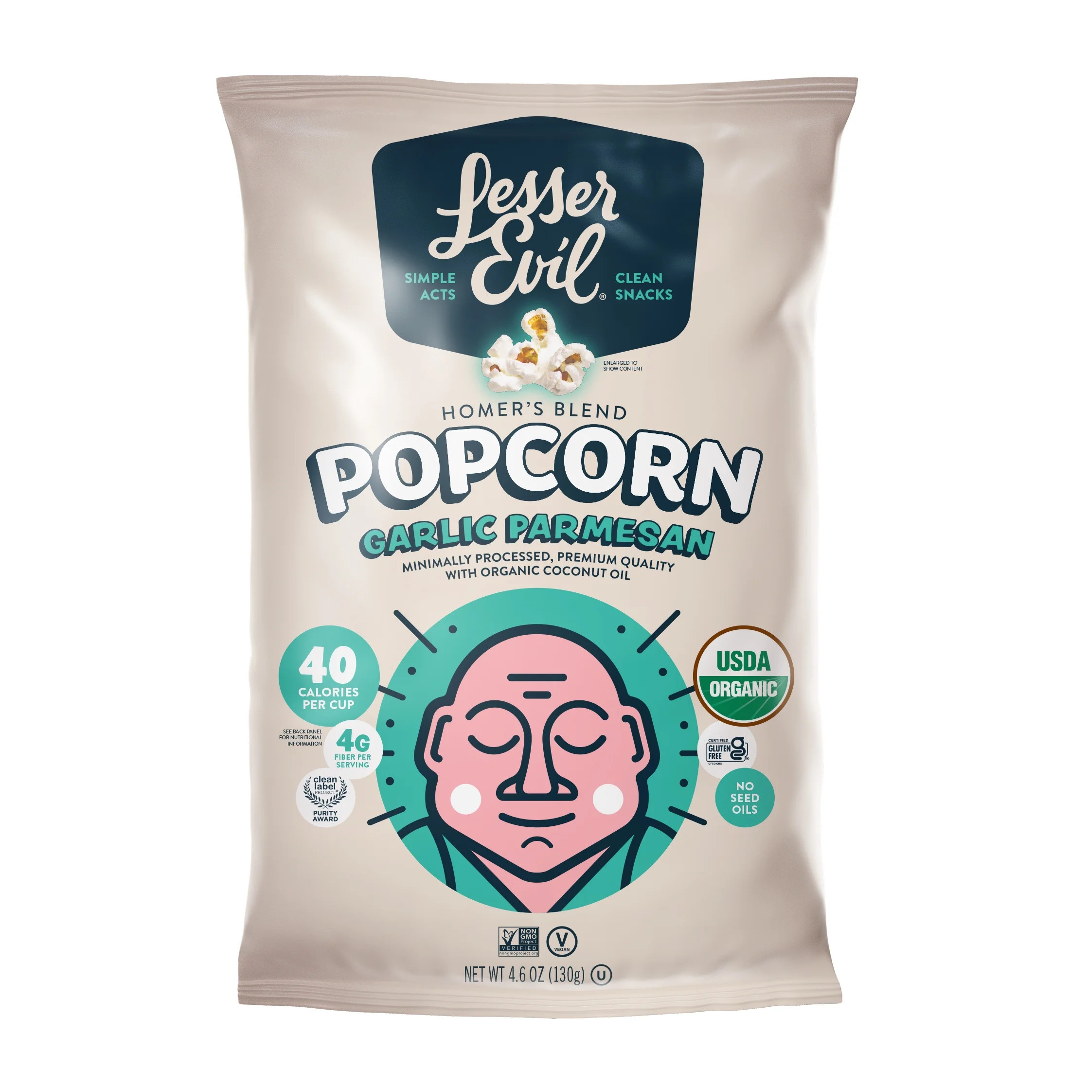 LesserEvil Garlic Parmesan Organic Popcorn, 4.6 Oz | Walmart (US)