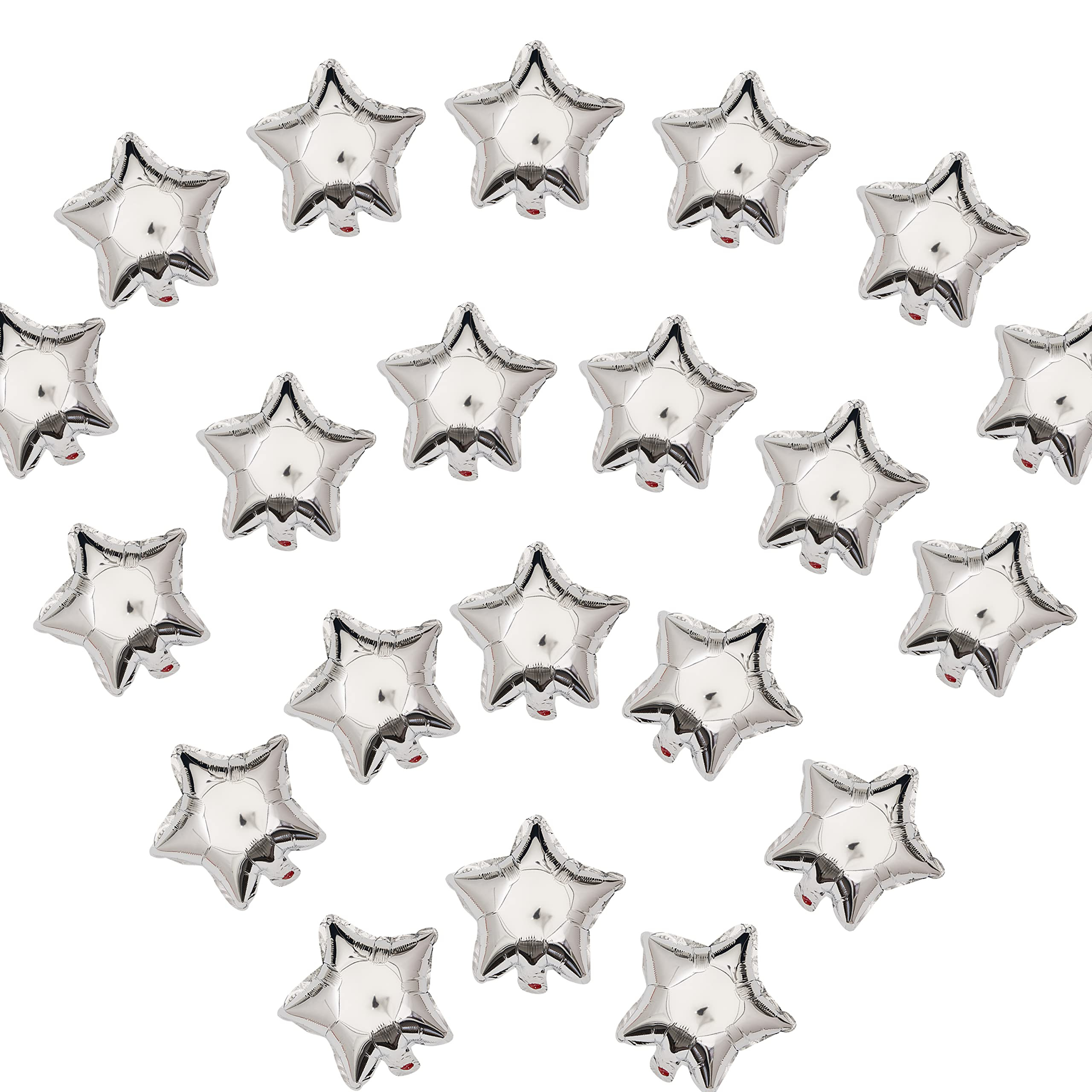 5 Inch Silver Star Shape Foil Balloons, 50pcs Small Mylar Balloons Mini Balloons for Birthday Baby Shower Wedding Party Decoration | Amazon (US)