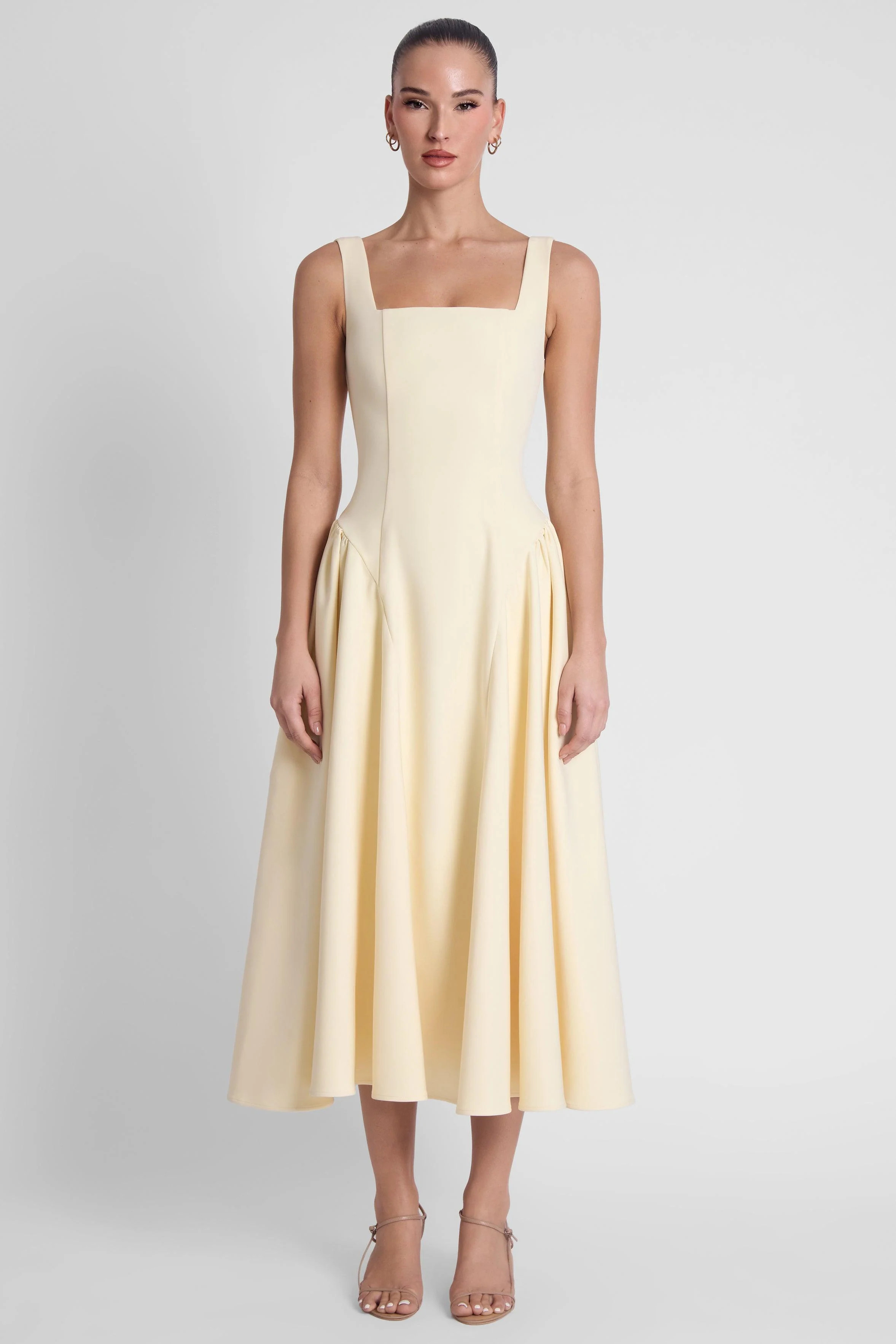 Chloe Corset Midi Dress - Yellow | LEAU (US)