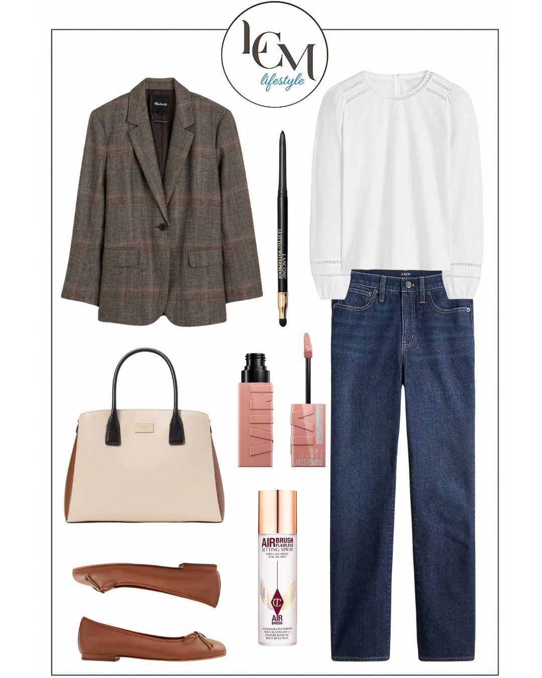 Classic + chic: denim, blazer, bag and flats you’ll wear on repeat. Pretty makeup stays in place from morning till bedtime. #LCMLifestyle

#LTKItBag #LTKShoeCrush #LTKWorkwear