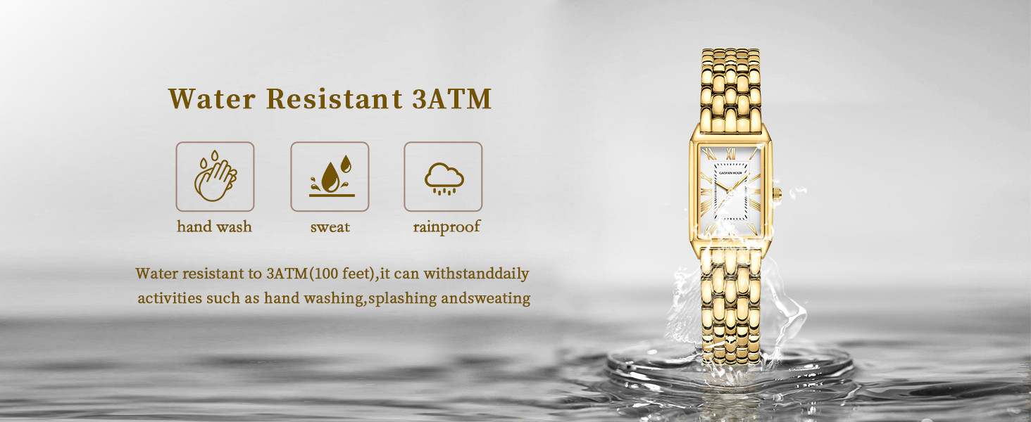 Gold Watches for Women with Vintage Rectangular Case,White Roman Dial,Stainless Steel Band,Adjust... | Amazon (US)