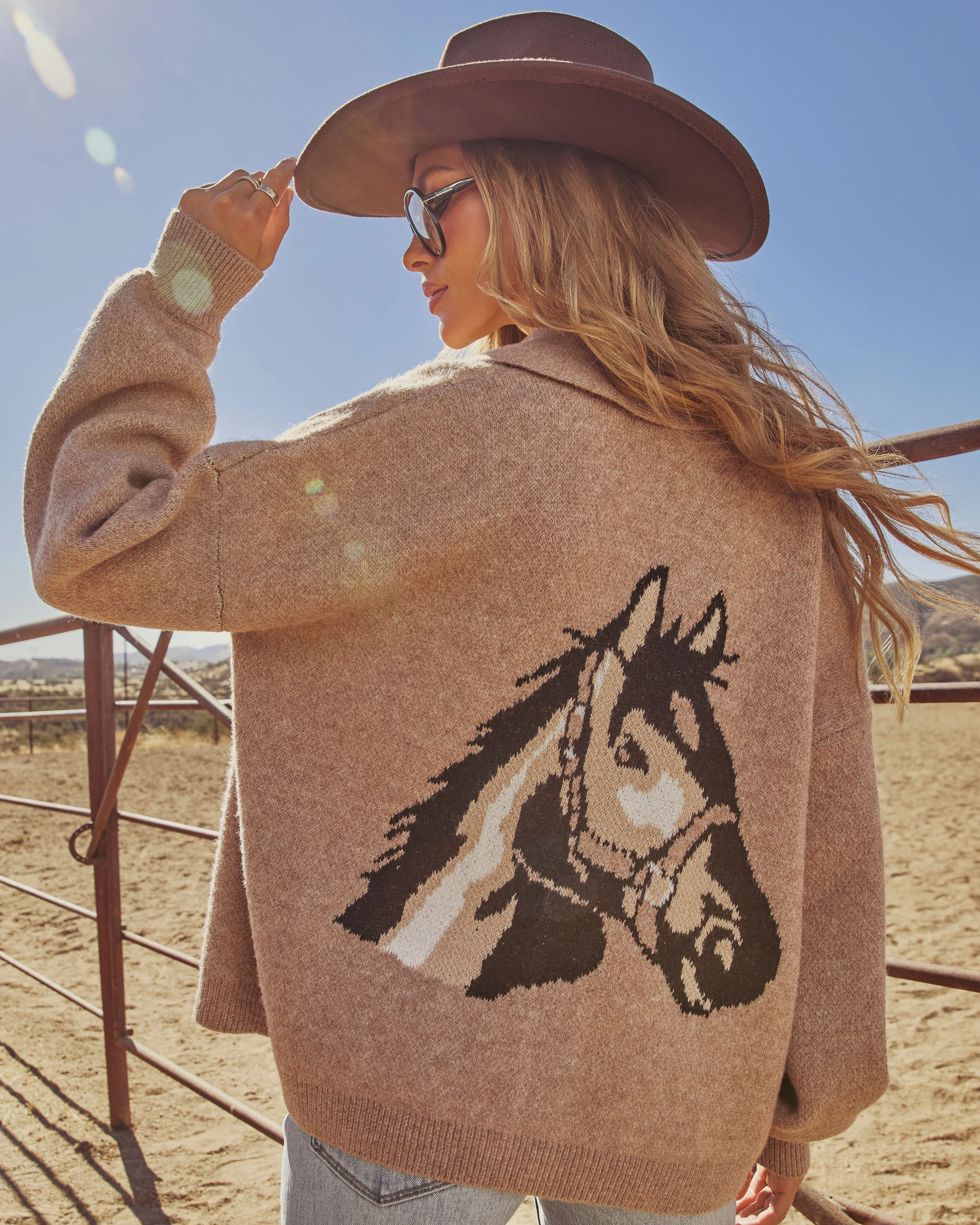 Heritage Ride Horse Motif Cardigan | VICI