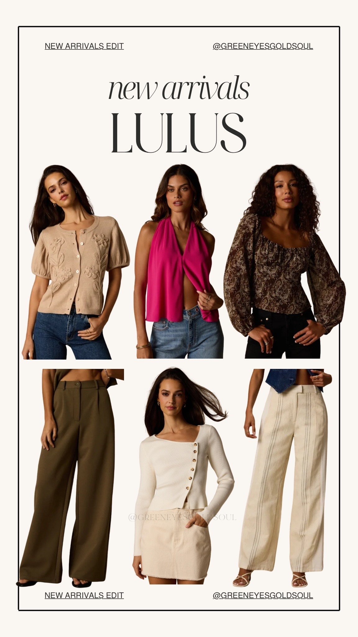 Lulus new arrivals 🤎 A really good mix of pieces to start wearing now and carry into fall. Pretty tops, elevated neutrals, wide leg pants + a pop of pink for going out or date night.

Lulus new arrivals, Lulus fall fashion, Lulus fall new arrivals, Lulus clothing, fall outfit ideas, fall fashion 2026, early fall outfits, transitional outfits, fall transition outfits, women’s fall fashion, fall tops, cute fall tops, going out tops, date night outfit, fall date night outfit, neutral fall outfits, wide leg pants, wide leg trousers, fall trousers, workwear outfits, fall work outfits, business casual outfits, elevated casual outfits, feminine fall style, fall wardrobe, fall wardrobe essentials, fall trends 2026

#Lulus #LulusFashion #LulusNewArrivals #FallFashion #FallStyle #FallOutfits #FallOutfitIdeas #FallFashion2026 #FallWardrobe #FallTrends #FallTops #FallWorkwear #WorkwearStyle #BusinessCasual #BusinessCasualOutfits #DateNightOutfit #GoingOutOutfit #TransitionalStyle #TransitionalOutfits #WideLegPants #WideLegTrousers #NeutralStyle #ElevatedBasics #WomensFashion #OutfitInspo

#LTKSeasonal #LTKootd #LTKWorkwear