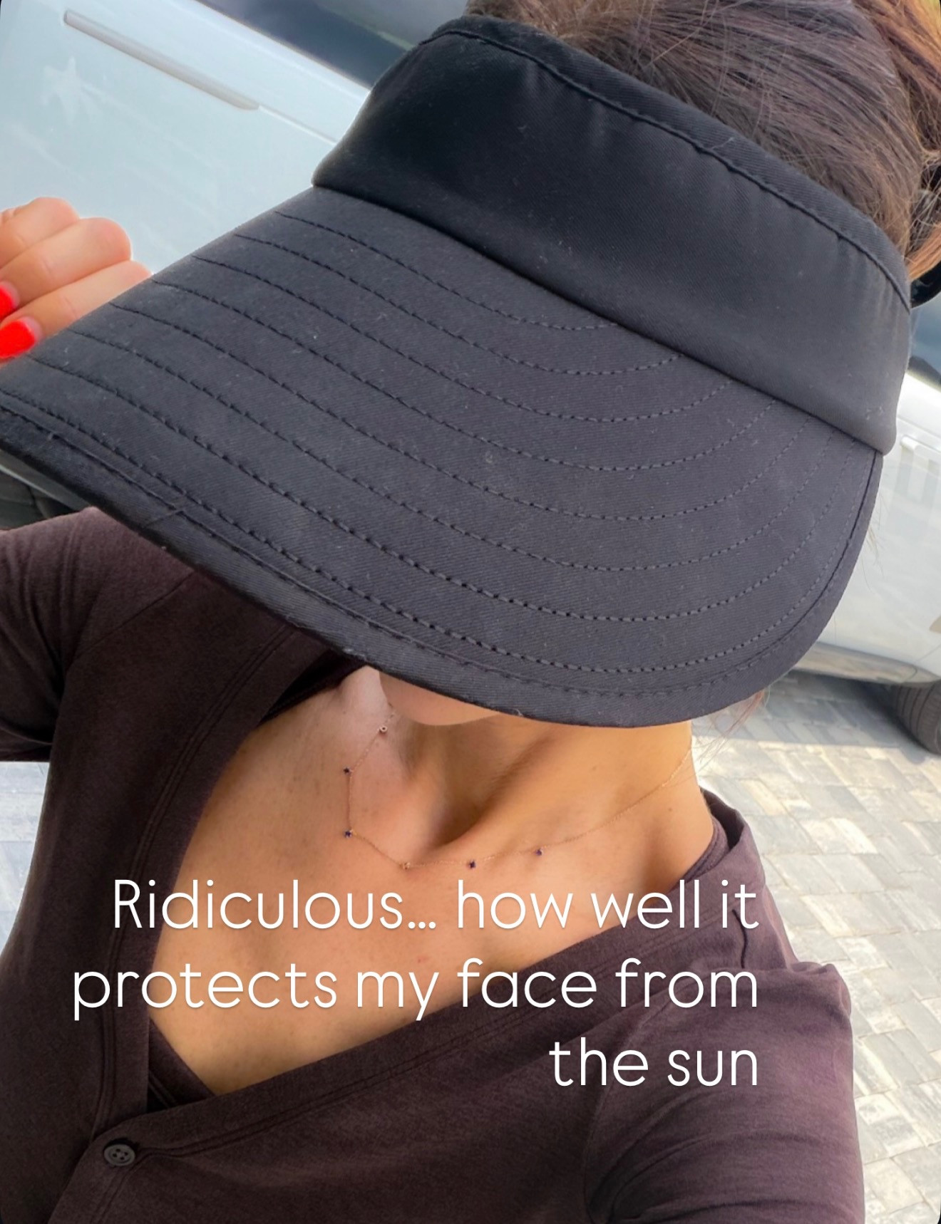 This visor gives my face so much more coverage than a standard hat, especially when I’m outside for longer stretches. The wide brim is great for extra shade without feeling bulky.

sun visor, wide brim visor, sun protection hat, summer accessories, outdoor essentials, travel accessories, beach hat, face sun protection, women’s visor, warm weather essentials, annabrstyle