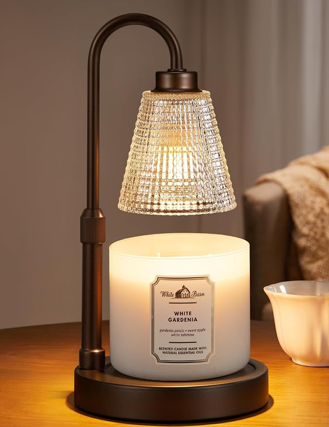 Big Brown Candle Warmer Lamp with Timer, Dimmable Candle Warmer for Home Decor, Height Adjustable... | Amazon (US)