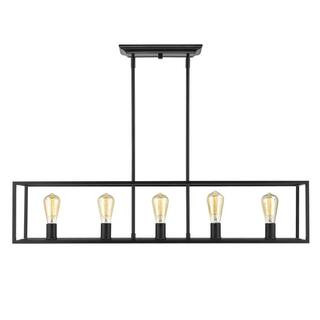 Golden Lighting Wesson 5-Light Black Chandelier-2072-LP BLK - The Home Depot | The Home Depot