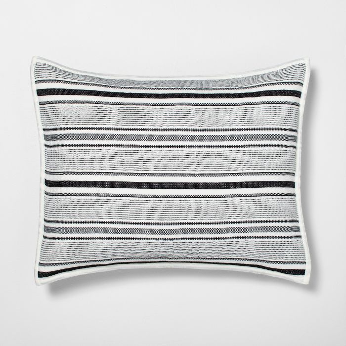 Textured Stripe Pillow Sham Railroad Gray - Hearth & Hand™ with Magnolia | Target