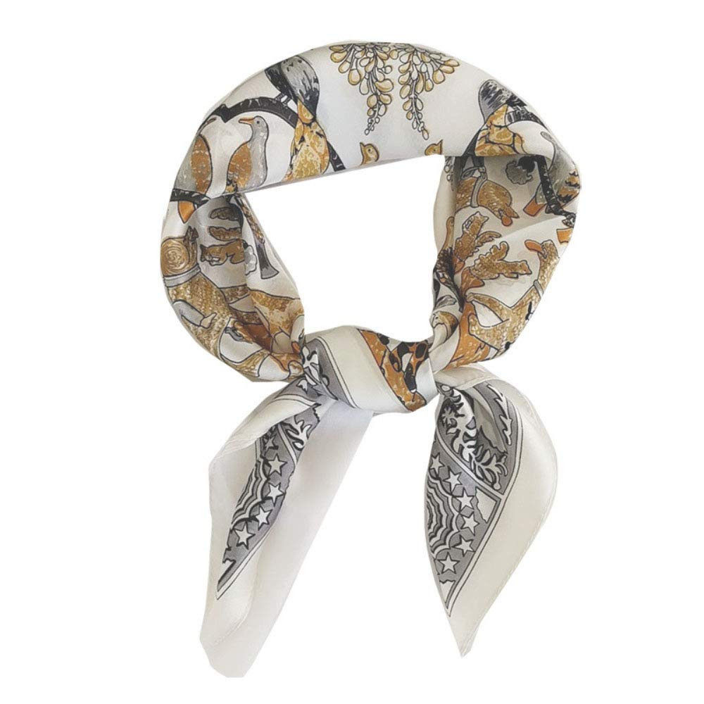 FONYVE Silk Feeling Scarf Medium Square Satin Head Scarf for Women 27.5 × 27.5 inches | Amazon (US)