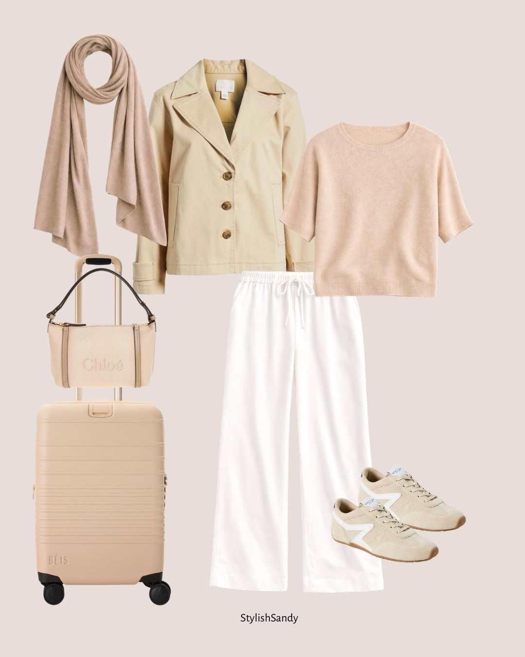 Another travel look, wearing the Aritzia Lodge Pant. 

Sweater fits tts. 
Pants fit big. I'm wearing a size small for a roomy fit.
Coat fits tts. 
Shoes fit tts

@Quince @beistravel @Aritzia 

#LTKootd #LTKOver40 #LTKTravel