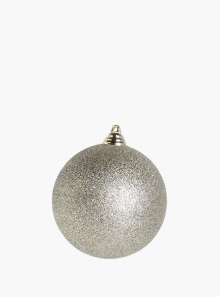 Champagne Glittered Shatterproof Round Ornament | The Style Edit Collective