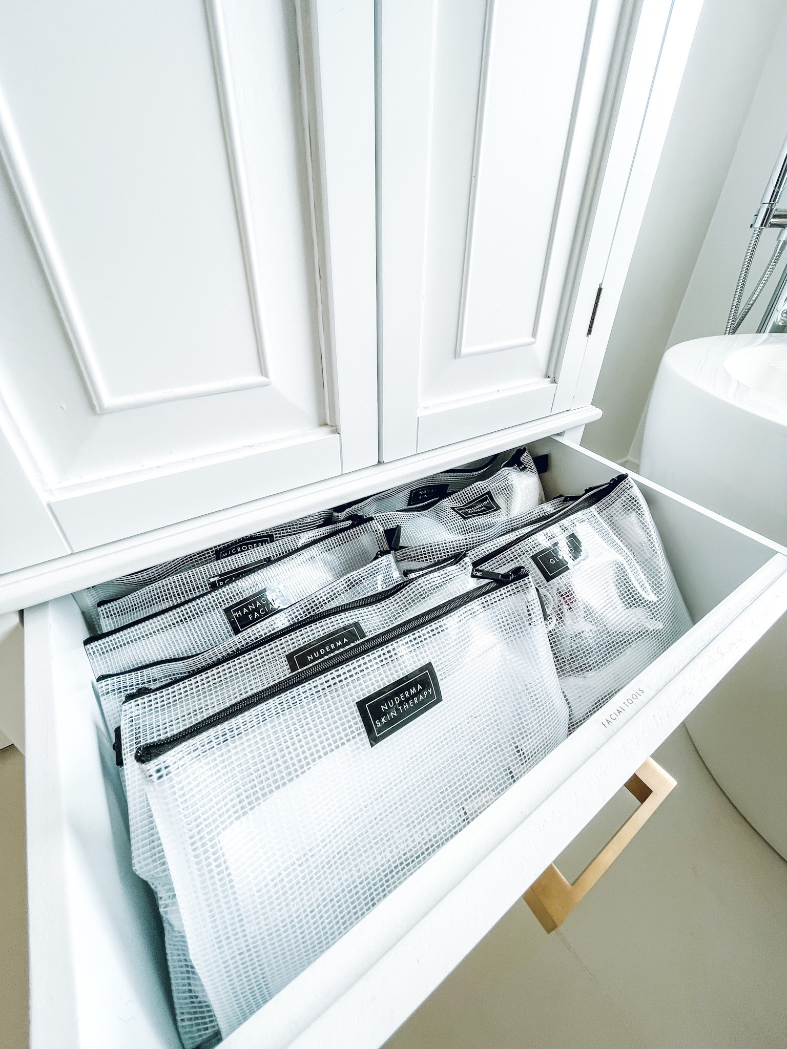 Facial tool organization. Amazon Brother P-Touch and Greencycle label tape. The Container Store Letter-Size and Legal-Size pouch✨

#LTKbeauty #LTKhome