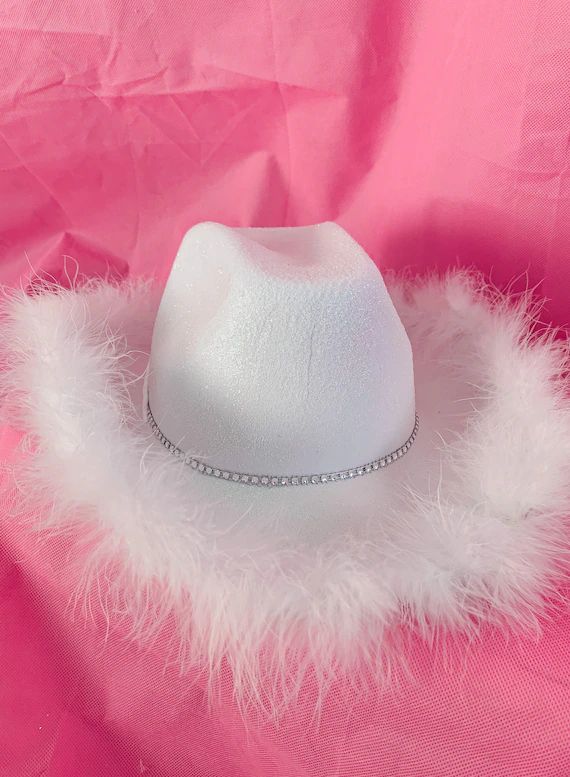 White Glitter Cowgirl Hat | Etsy | Etsy (US)