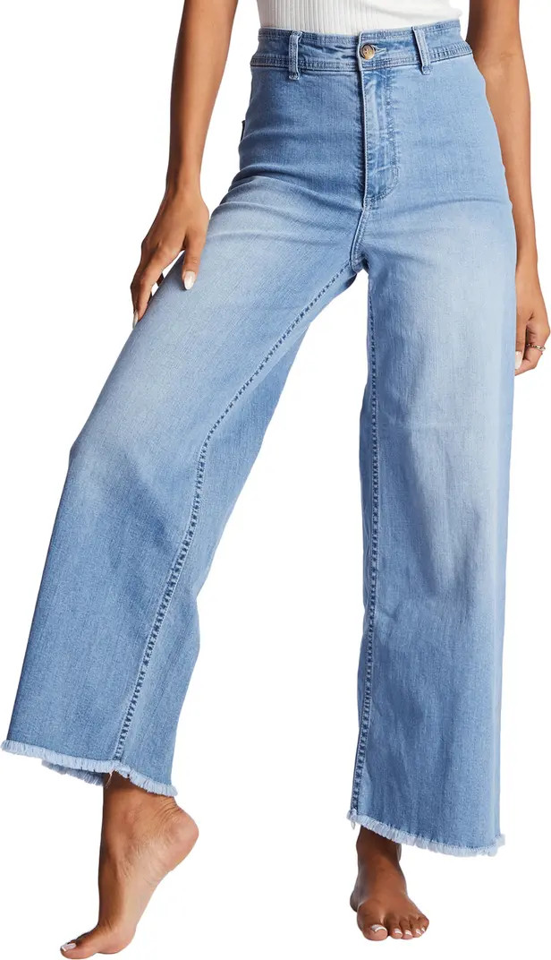 Free Fall Fray Hem Stretch Wide Leg Jeans | Nordstrom